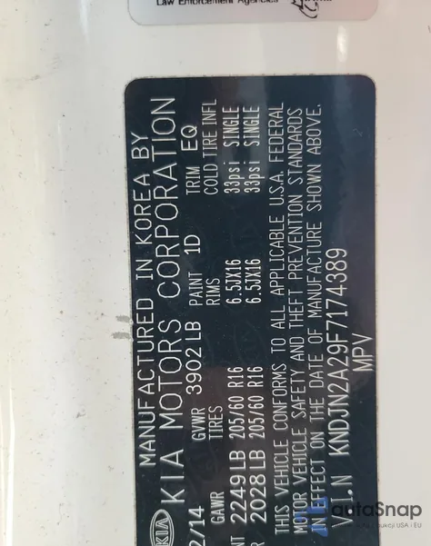 2015 Kia Soul from USA, damaged, VIN KNDJN2A29F7174389